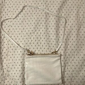 Clare V double sac large white crocs